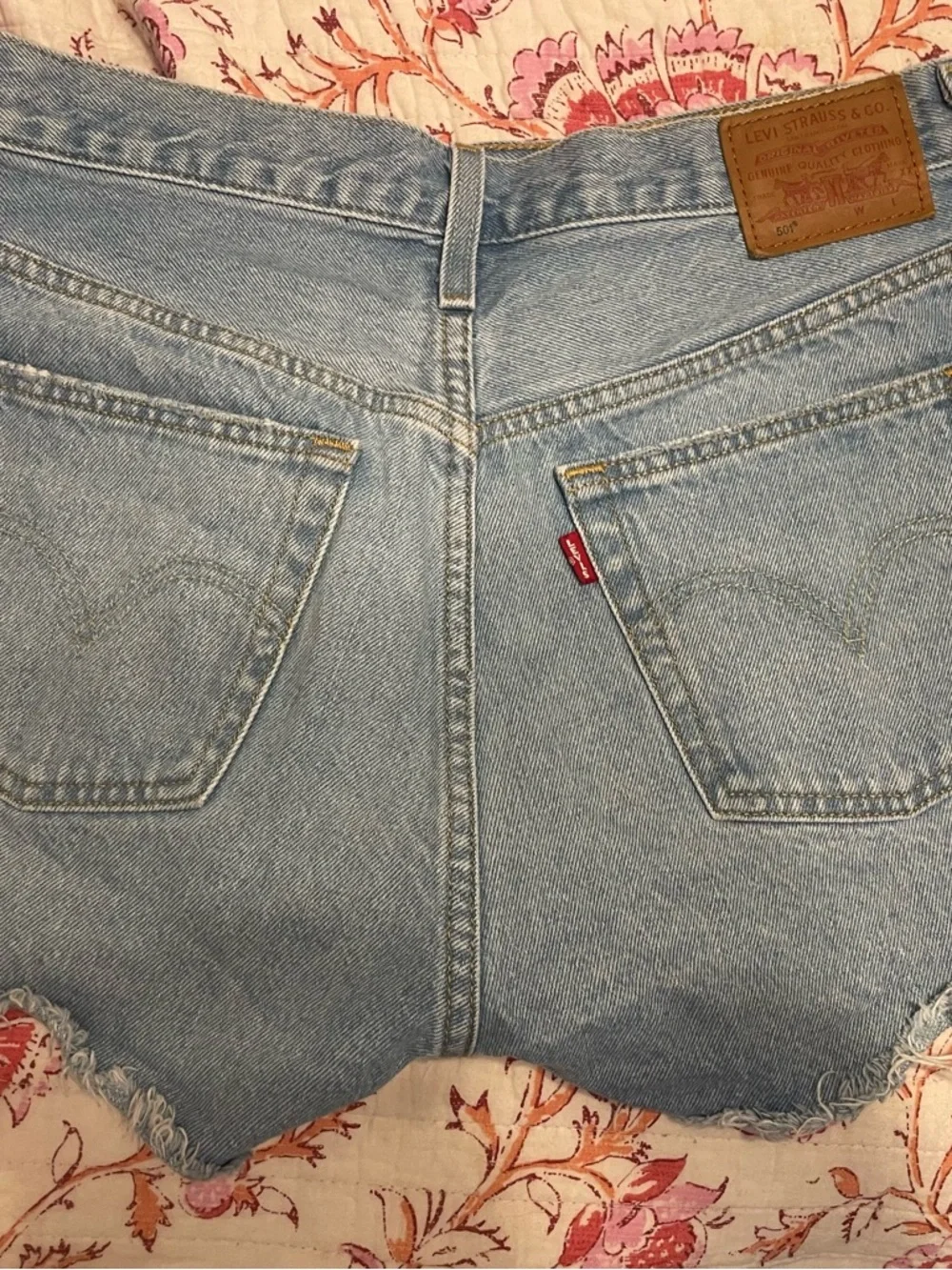 Levi's Light Blue Distressed Denim Jean Shorts
